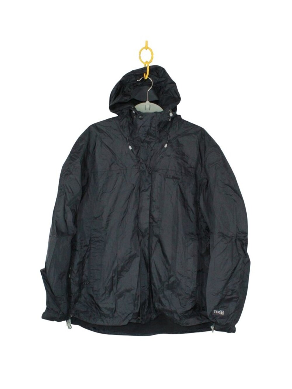 LL Bean Trail Model Rain Jacket Fleece Lined Ripstop Black Winter Fall XXL